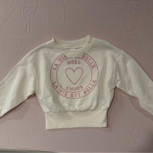 Cream Kids Sweatshirt with Pink Print NEW Carters